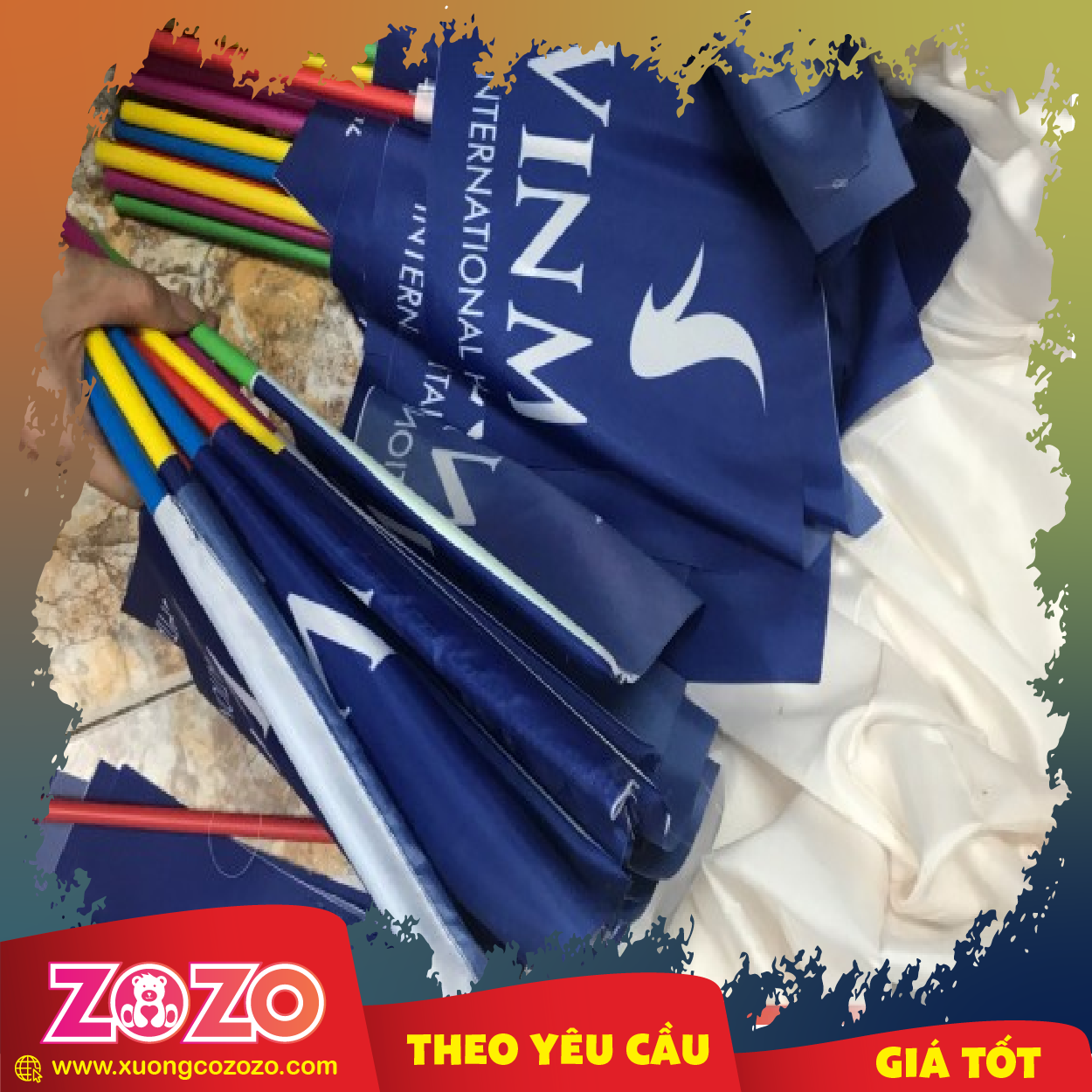 Cờ cầm tay In Logo công ty