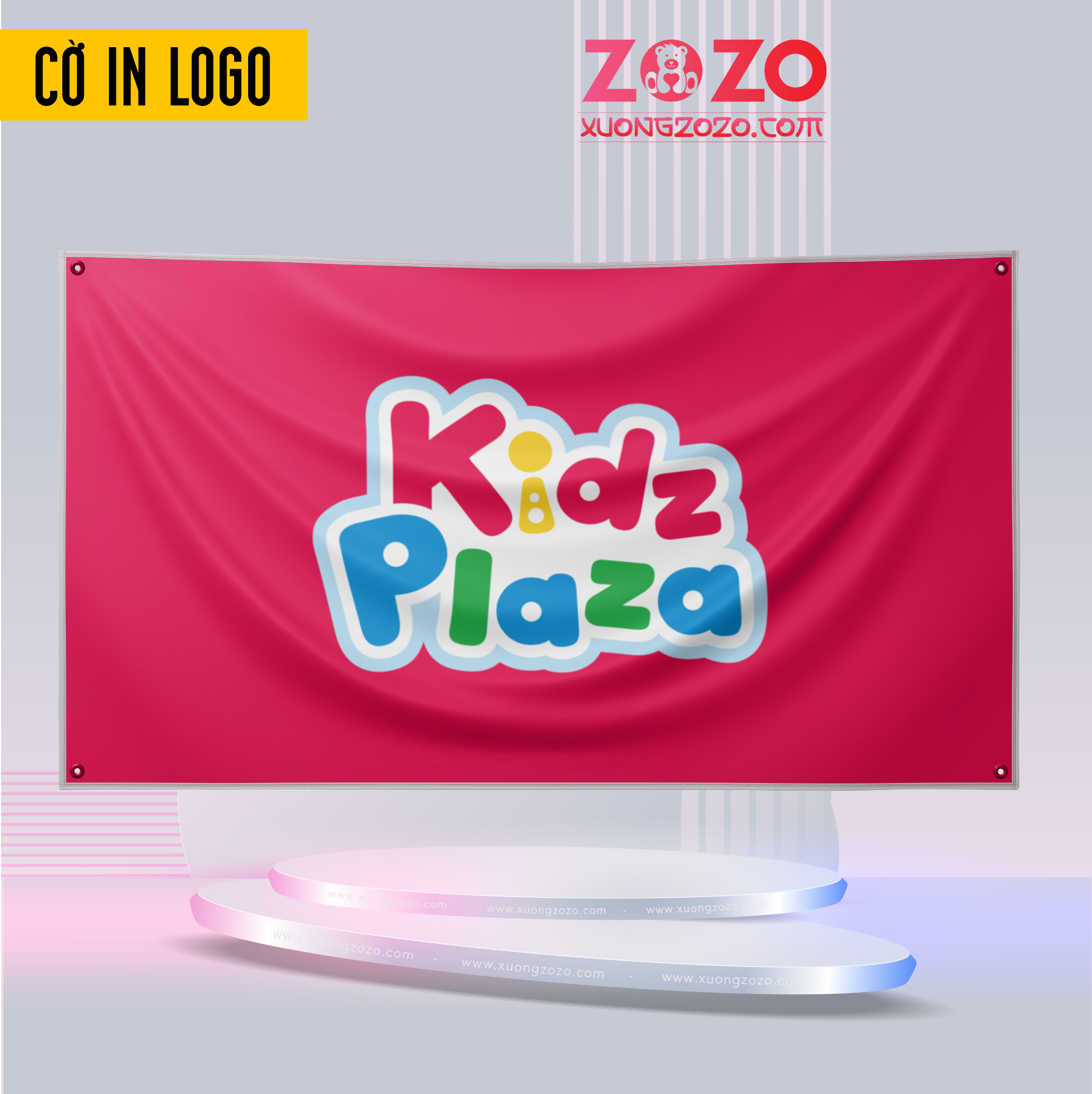 Cờ in logo Kidsplaza