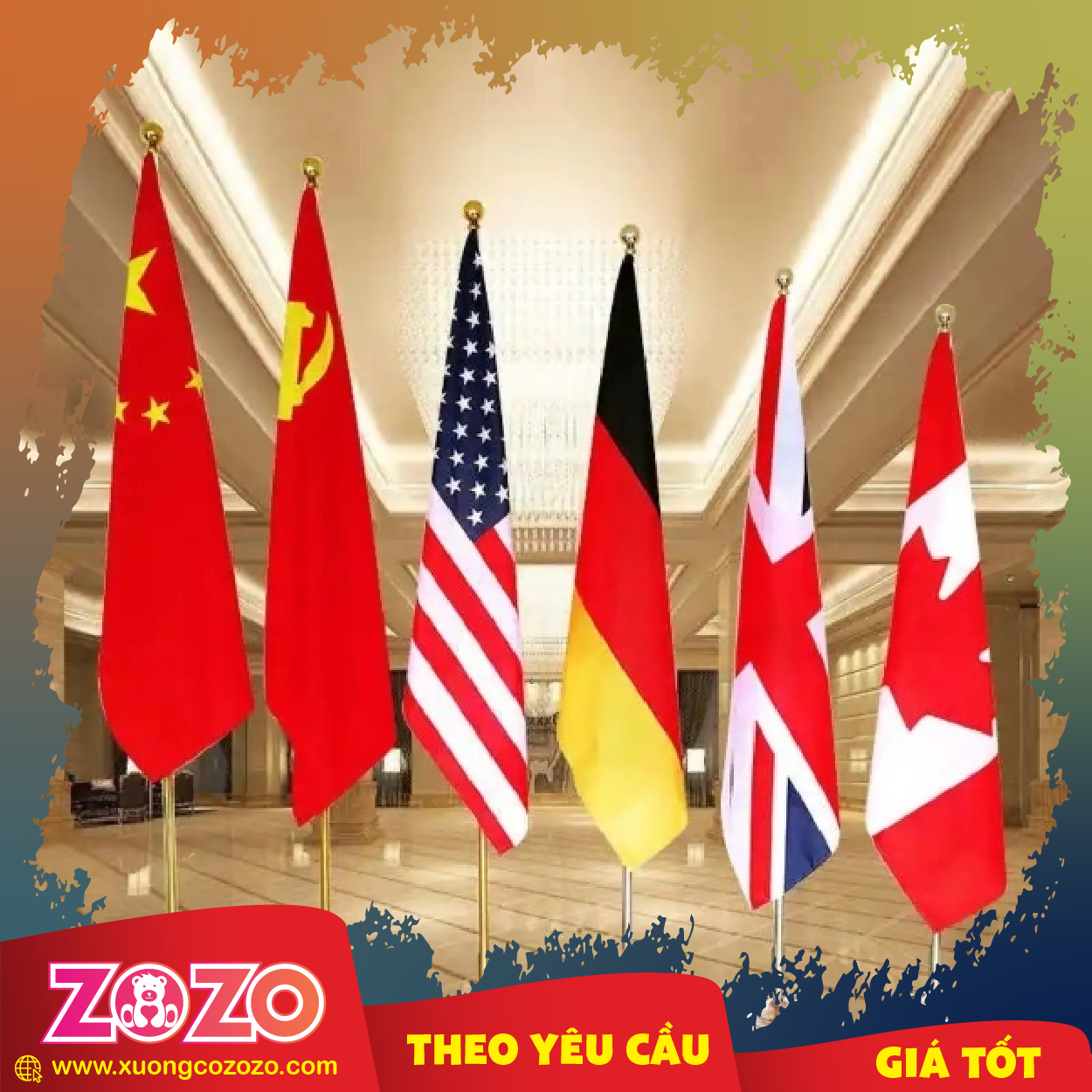 Cờ công ty in logo