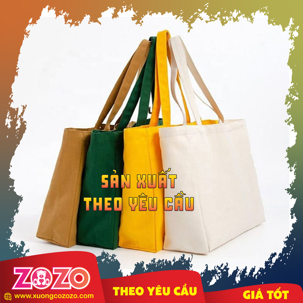 Túi vải canvas may theo yêu cầu